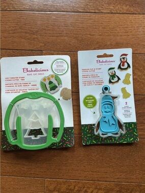 Penguin & Ugly Sweater Cookie Cutters and Stamps - Blue & Green